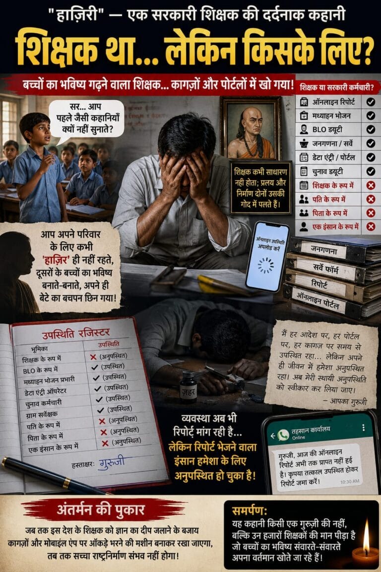क्या शिक्षक अब शिक्षक रह गया है, या केवल सरकारी तंत्र का कर्मचारी ?